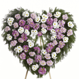 Smuteční věnec srdce kopretinové chryzantémy